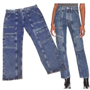 NWT AGOLDE Jeans Cooper High Rise Cargo Utility Denim in Regulation Wash Size-32